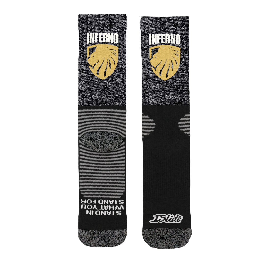 Inferno Black and Gold Athletic Socks